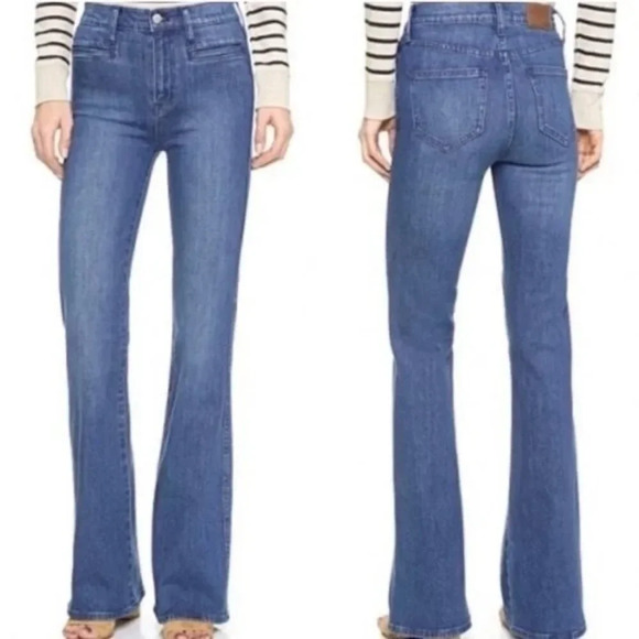 Madewell Flea Market Flare High Waist med Blue Wash Jeans Size 29 Tall - Picture 1 of 8